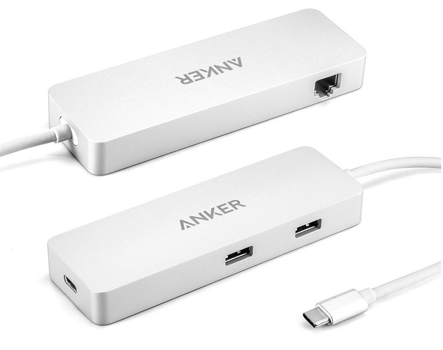 هاب 4 پورت USB-C به همراه Ethernet و Power Delivery انکر مدل A8302041