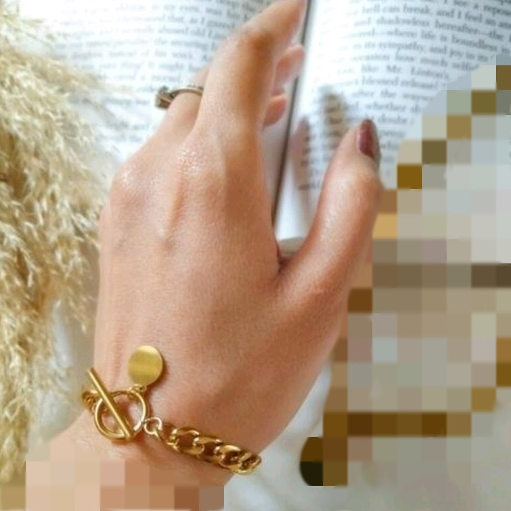 دستبند کارتیر و قفل تی سکه استیل