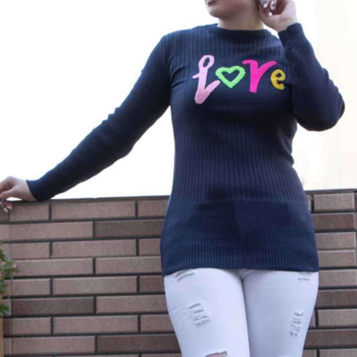 تونیک ریزبافت طرحدار love در 9رنگ کاربردی