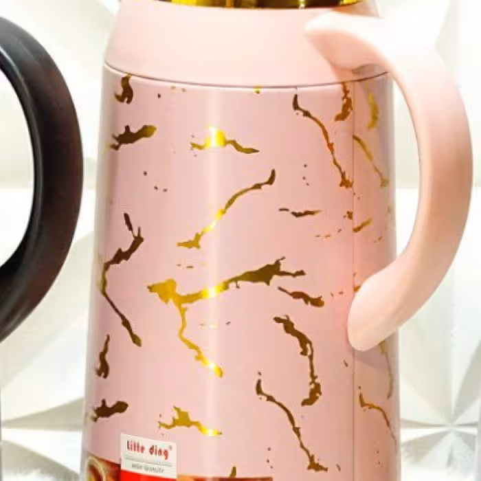 فلاسک 1/9لیتر داخل شیشه طرح ماربل