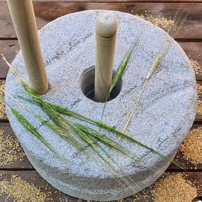 آسیاب سنگی و دستاس سنگی قطر 40 سانت کیفیت عالی سنگ خارا و سنگ مرمریت (پس کرایه)