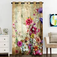 پرده پنجره مخمل پانچ گل سایز 138 در 290 مدل C3-826 شرکت رنس
