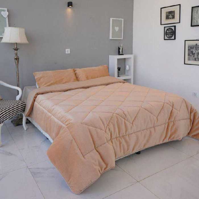 سرویس روتختی دونفره 8 تکه مخمل لومانا رنگ بژ