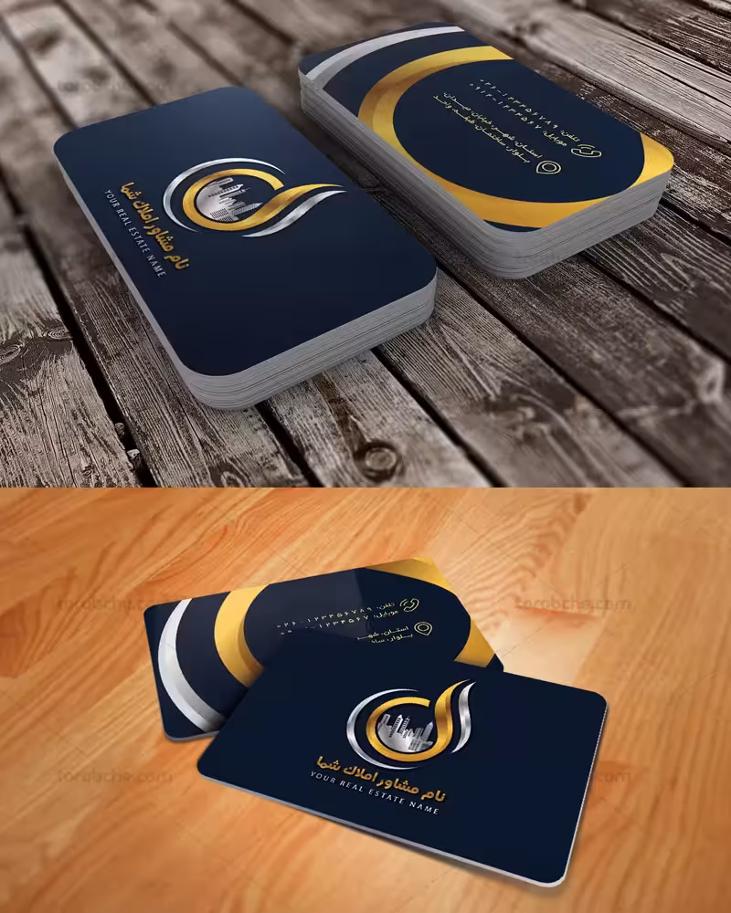 کارت ویزیت مشاور املاک طلایی - گرافیک با طعم تربچه