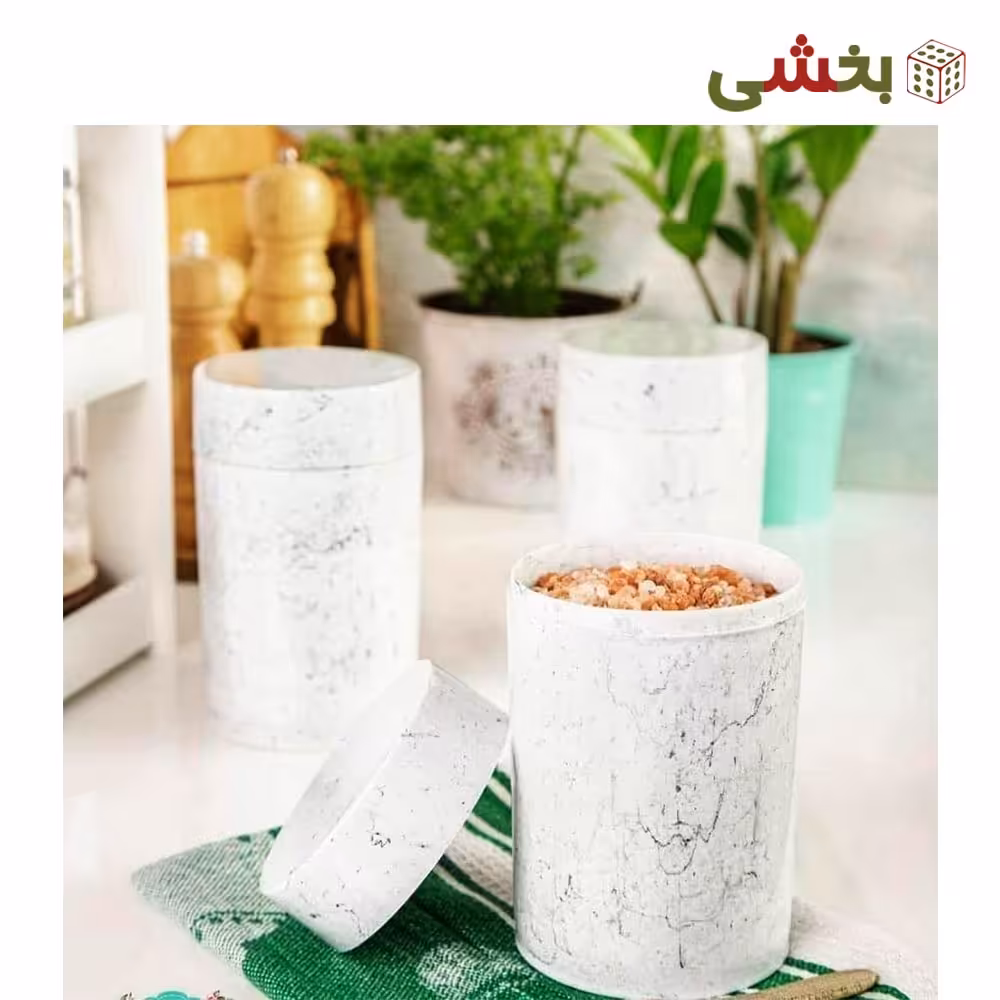 بانکه پلاستیکی حبوبات طرح ماربل