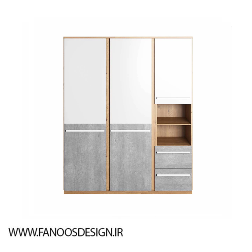 کمد لباس 3 درب لولایی 2 کشو سایز 191*151*51 کد 1188