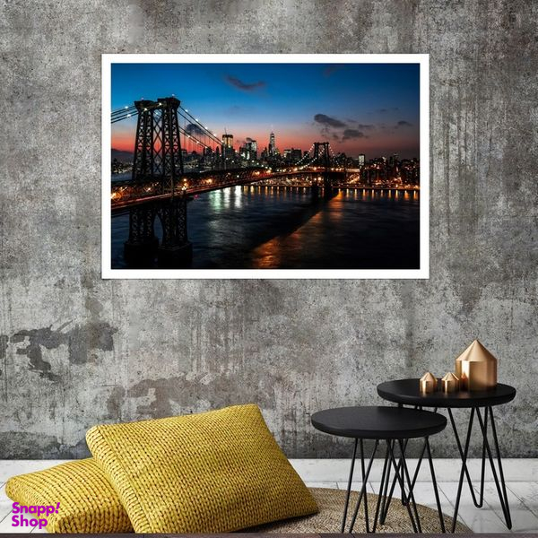 تابلو بکلیت طرح منظره شهر نیویورک مدل قاب شاسی W-s8151