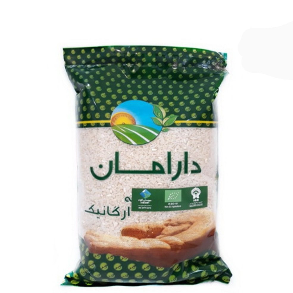 برنج سفید نیم دانه ارگانیک دارامان (900 گرمی)