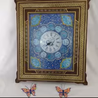 ساعت مینا کاری با قاب خاتم 