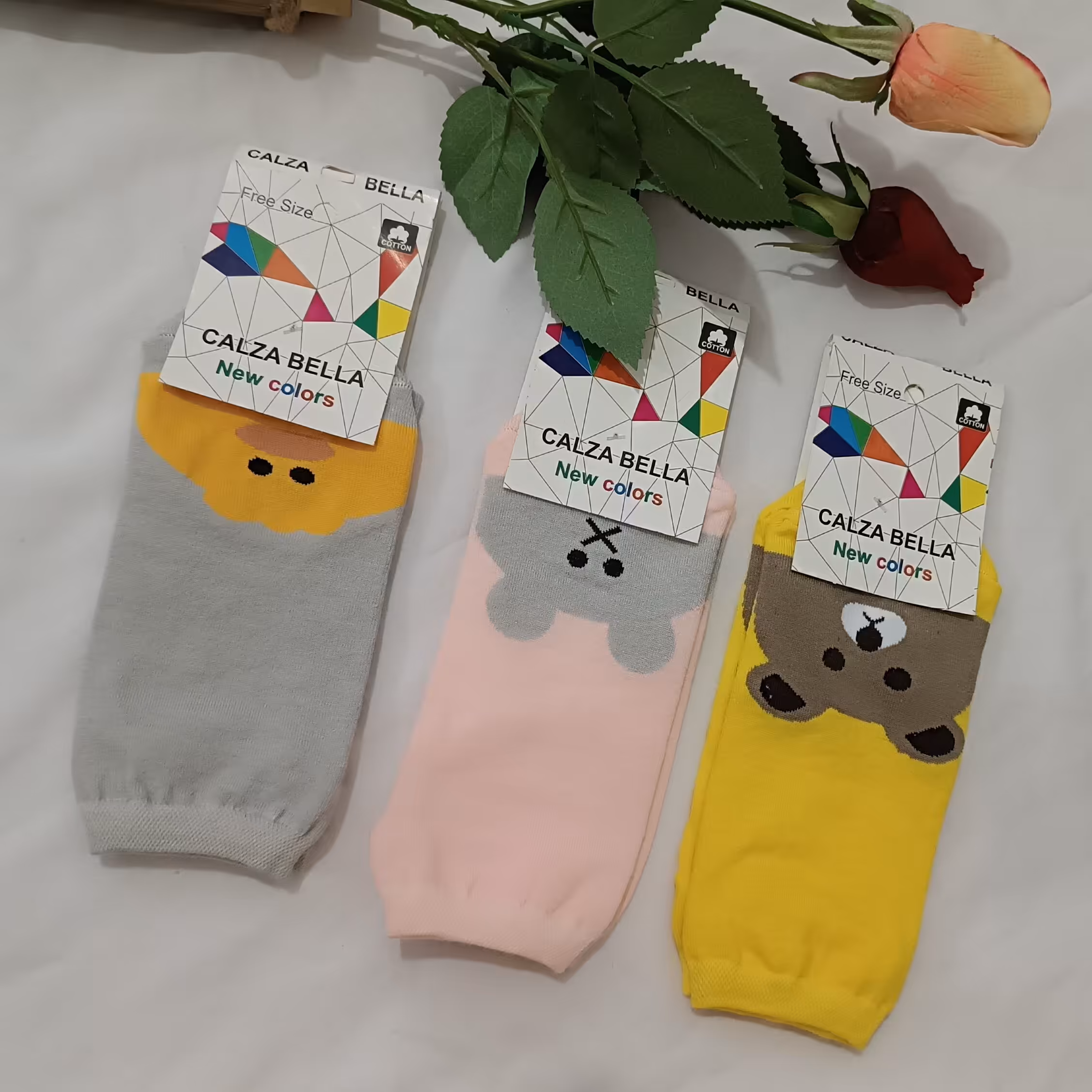 جوراب نیم ساق دخترانه و زنانه فانتزی فری سایز 