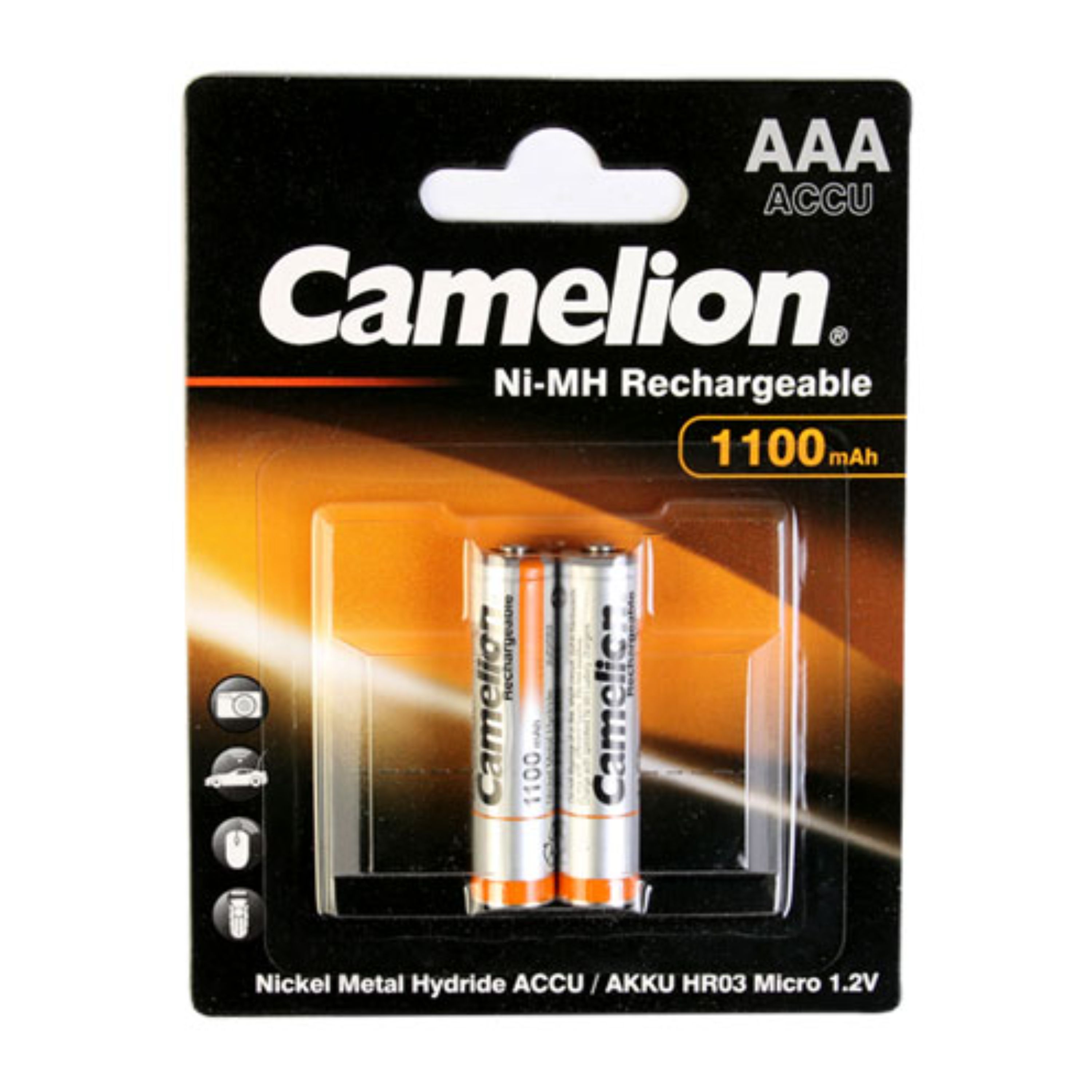 باتری نیم قلمی قابل شارژ کملیون مدل 1100 HR03 بسته 2 عددی