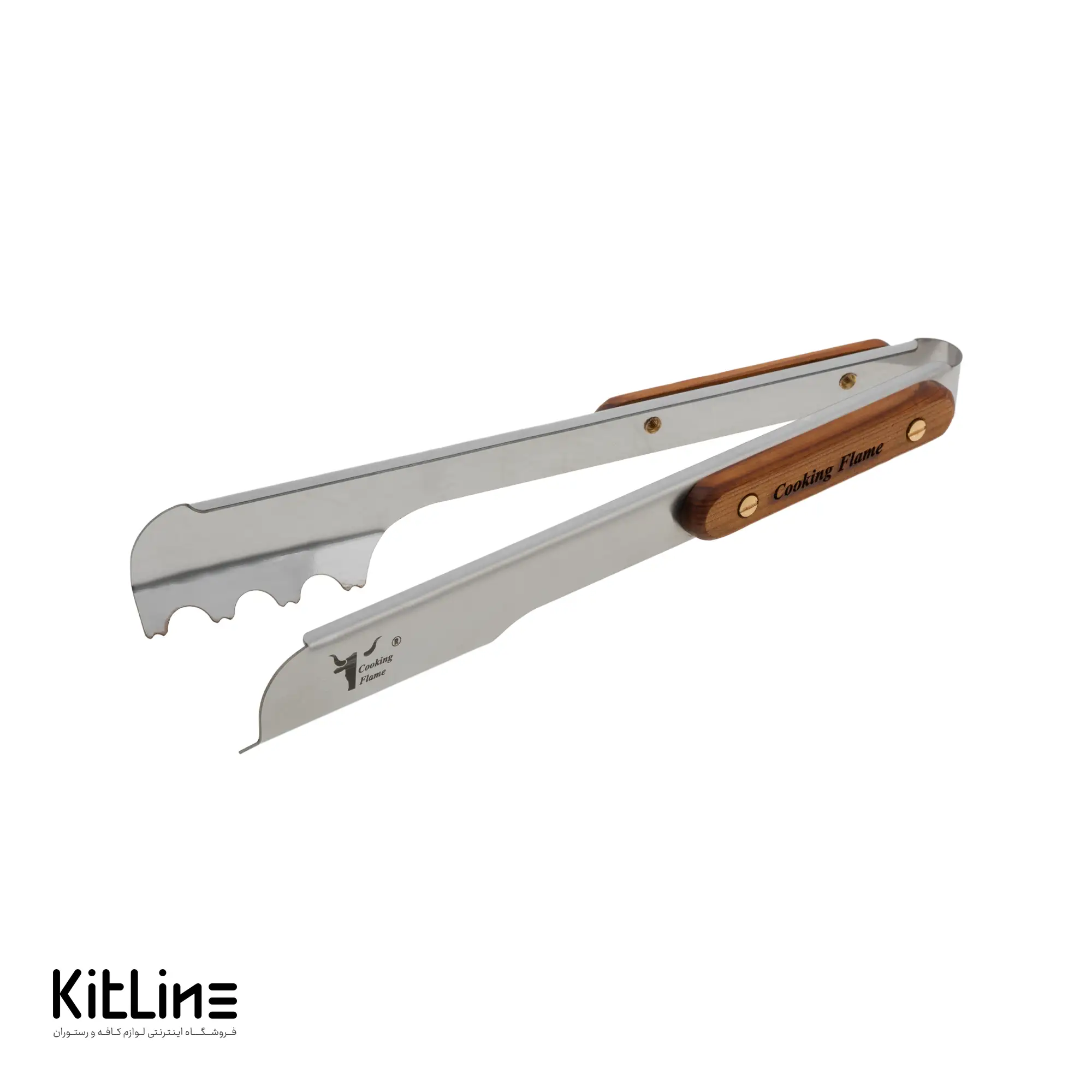 انبر باربیکیو استیل سر گرد 28 سانتیمتری کوکینگ فلیم (Cooking Flame)