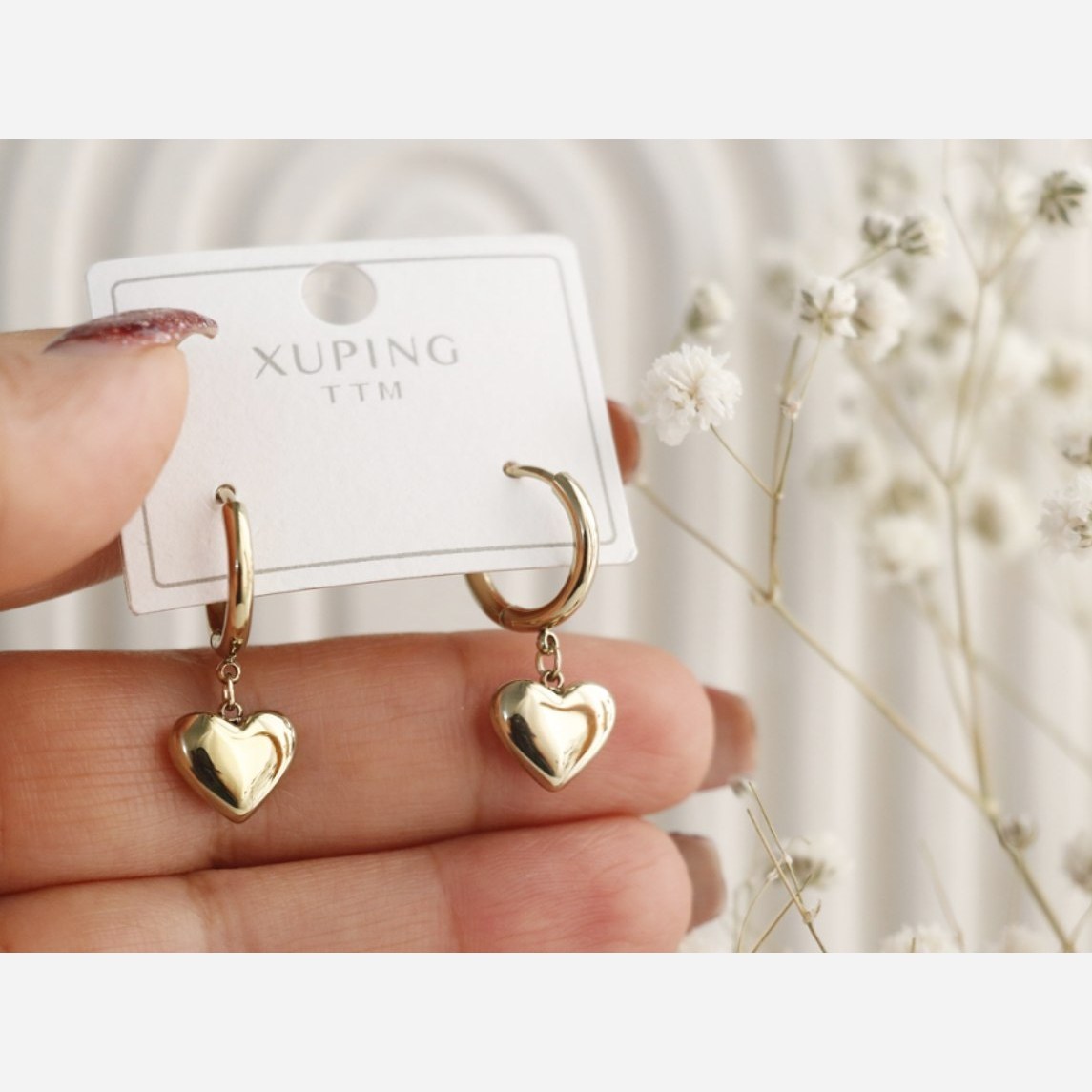 گوشواره استیل طلایی زنانه نگین دار ضد حساسیت ارسال رایگان مارتاشاپ