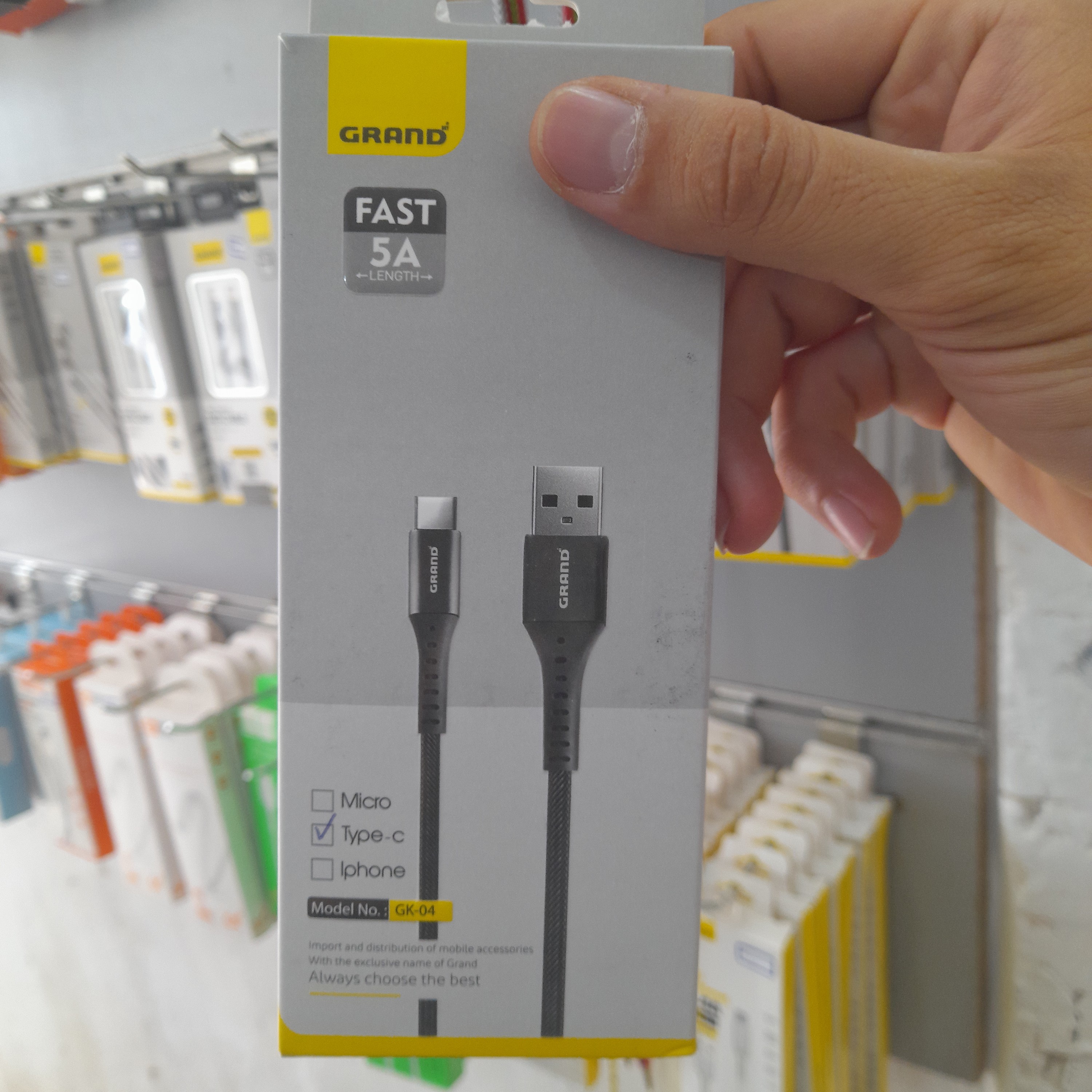 کابل شارژ تایپ سی برند محبوب گرند اسکای مدل GK-04 با 6 ماه گارانتی مدل GK-04