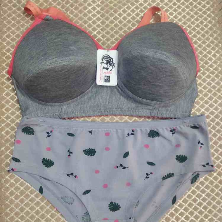 ست شورت و سوتین زنانه سایز 85 رنگ خاکستری