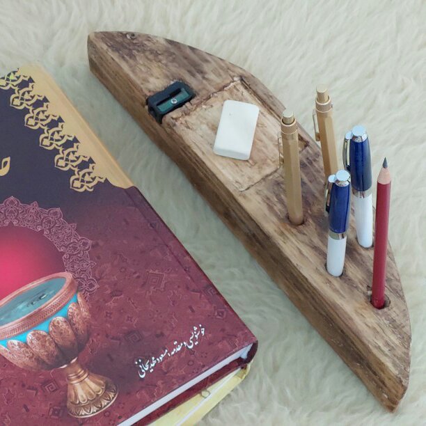 جای خودکار و مداد ایستاده از جنس چوب (پس کرایه)