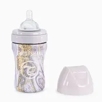 شیشه شیر استیل تویست شیک مدل ماربل ضد نفخ و انتی باکتریال جدید  Twistshake