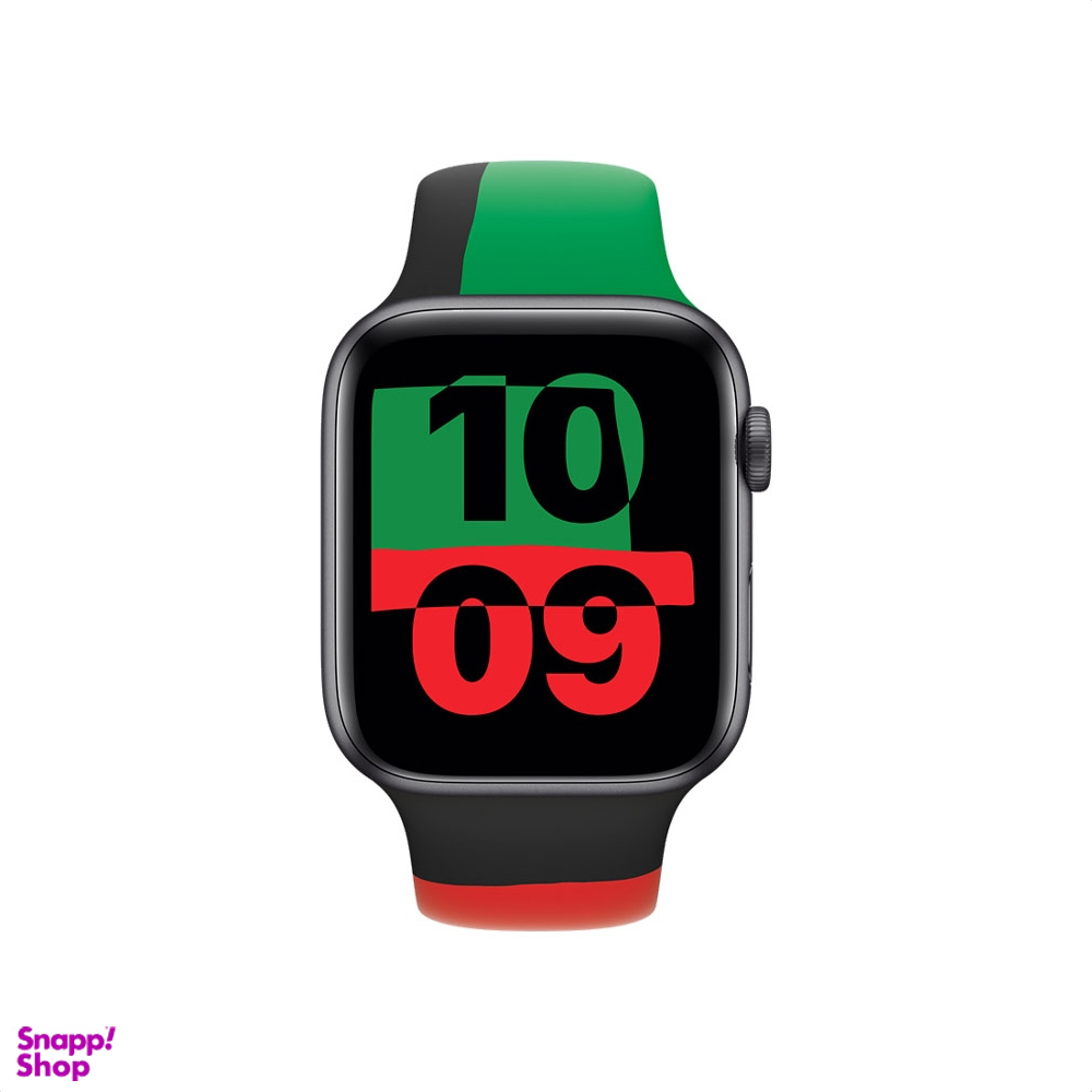 ساعت هوشمند اپل واچ (Apple) مدل سری 6 مدل آلومینیوم رنگ خاکستری با بند یونیتی مشکی 40 میلی متری