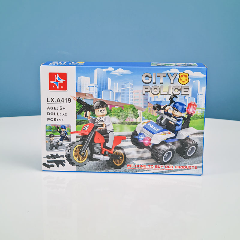 اسباب بازی لگو سری شهر 97 تکه city مدل موتور پلیس کد LXA419