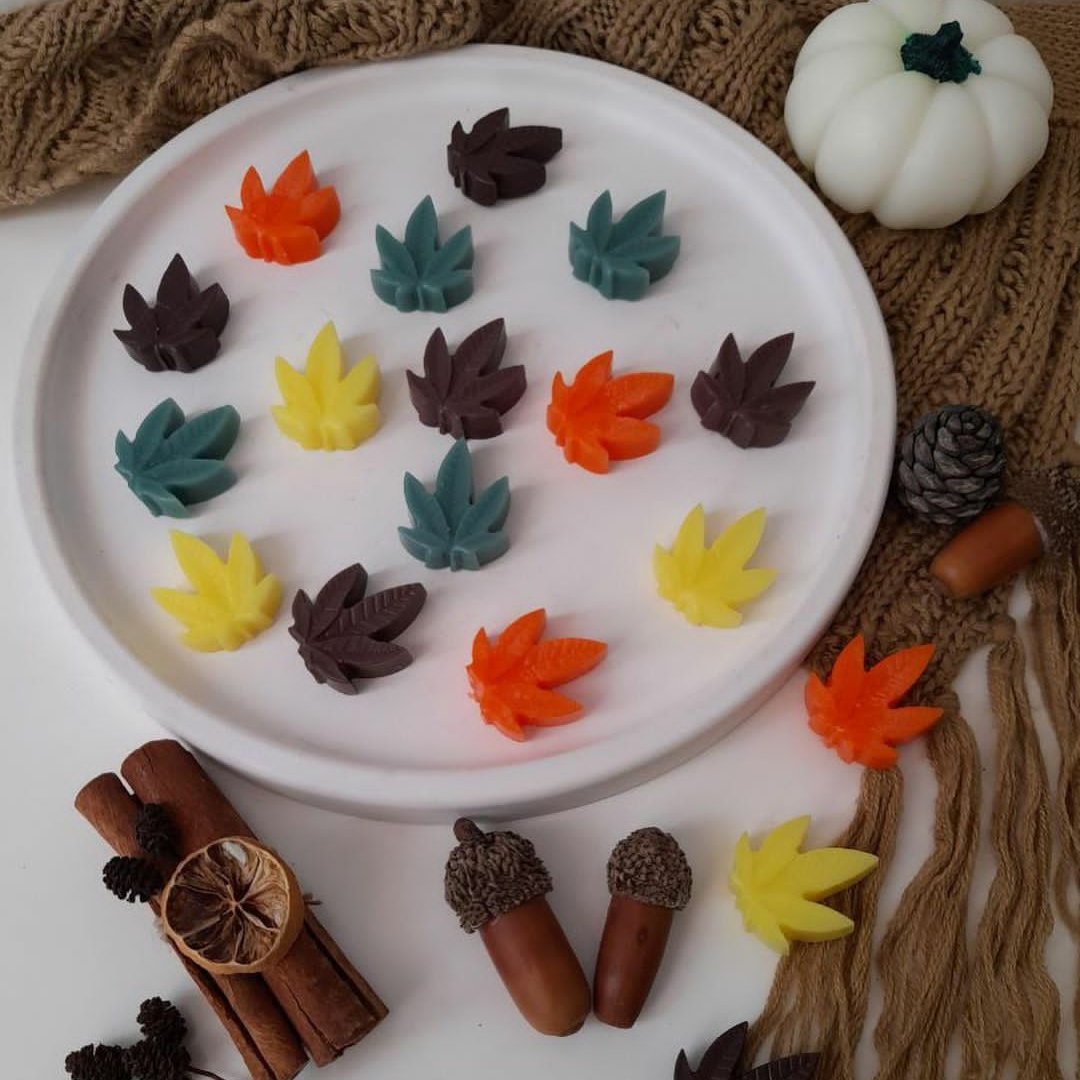 پک 30 عددی شمع طرح برگ های پاییزی 