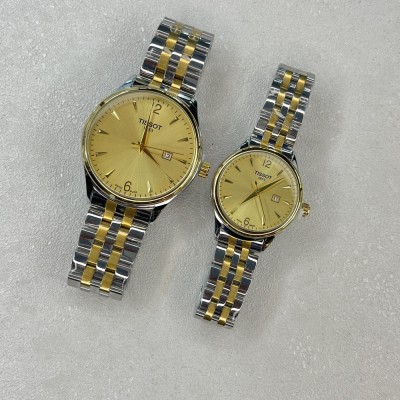 ساعت ست تیسوت صفحه طلایی