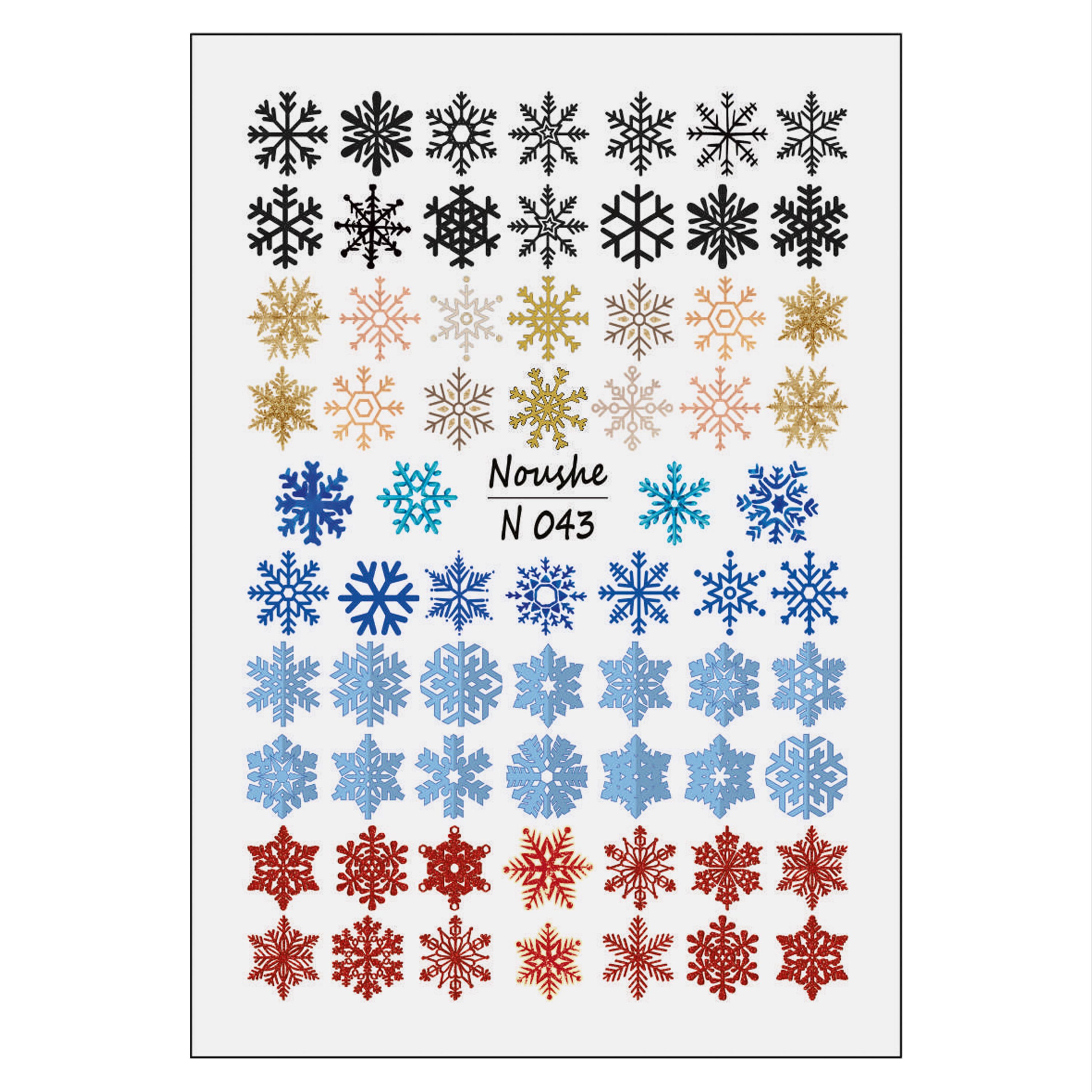 لنز ناخن نوشه مدل برف  کد N043