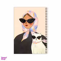 دفتر مشق 100 برگ بامبیلیپ طرح دختر و پیشی عینکی کد 9842184