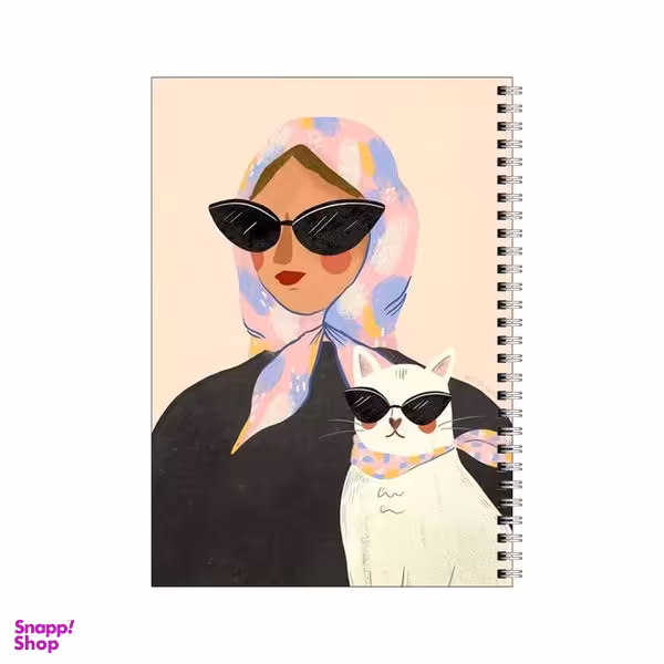 دفتر مشق 100 برگ بامبیلیپ طرح دختر و پیشی عینکی کد 9842184