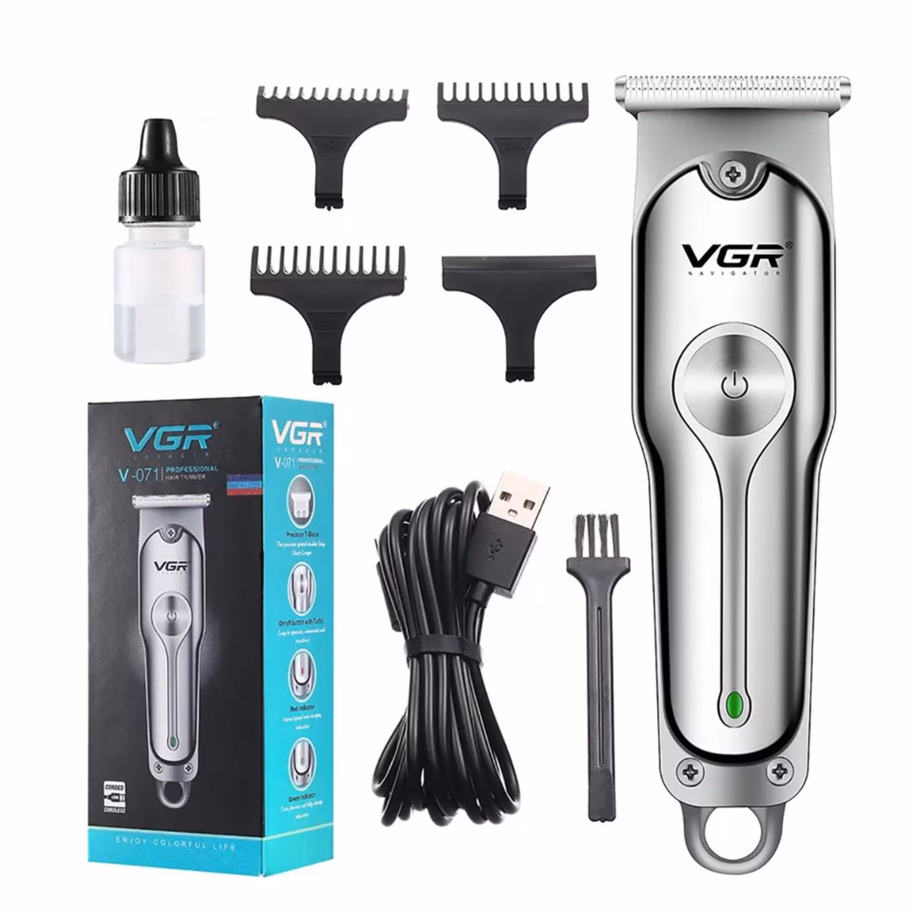 ماشین اصلاح ریش تراش خطزن موی سر و صورت وی جی ار مدل V-071