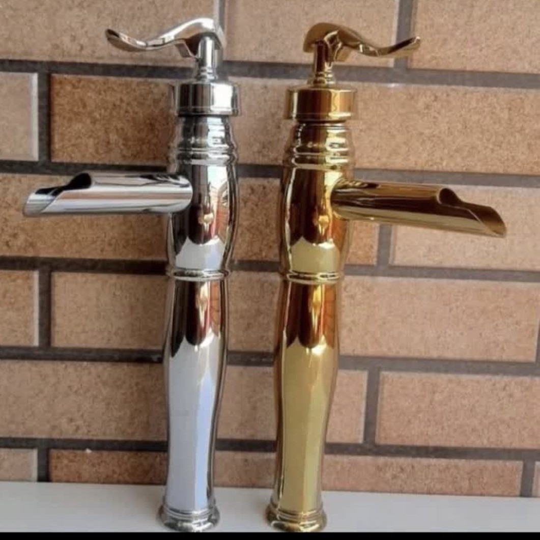 شیر روشویی بلند آبشاری  کروم و استیل ( ارسال رایگان )