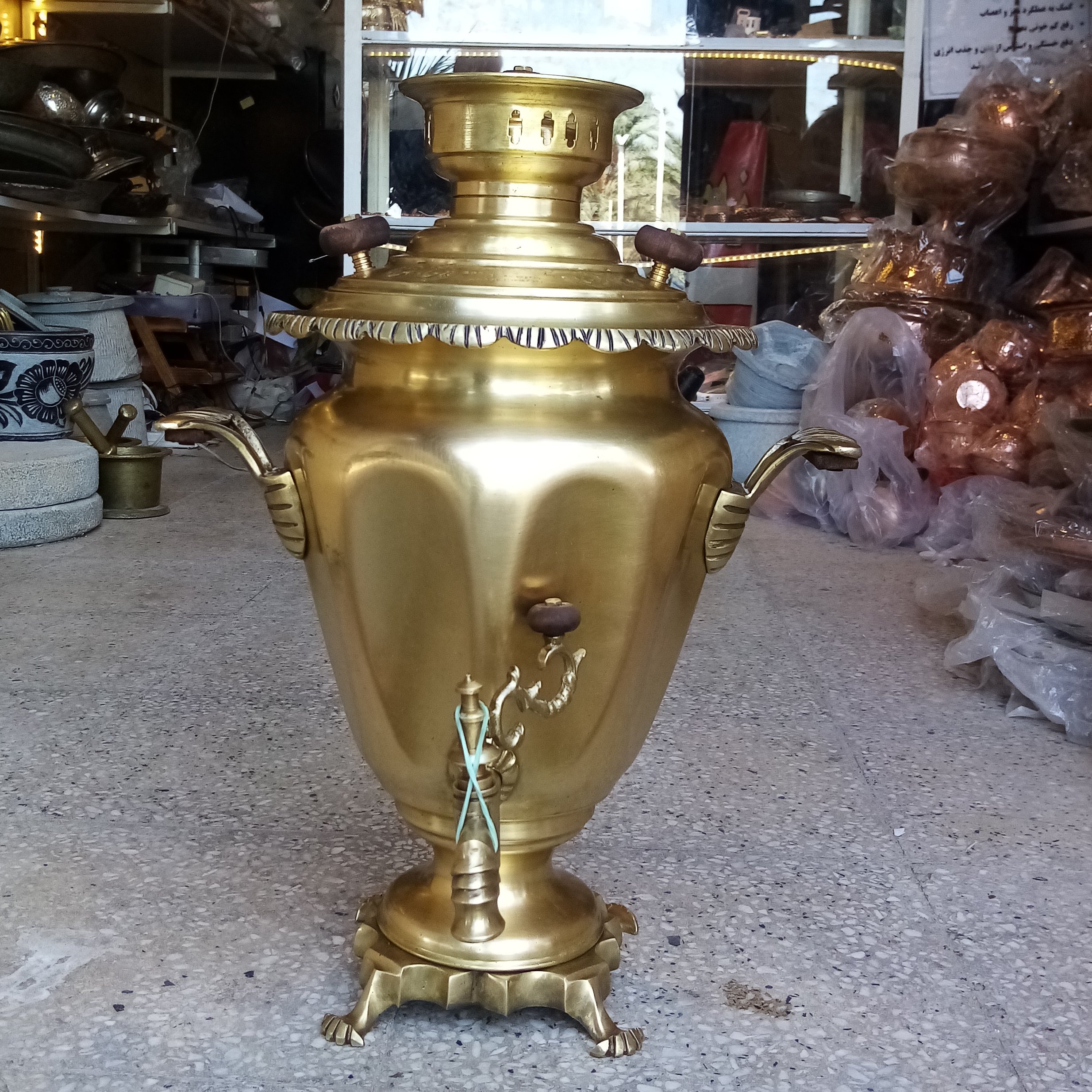 سماوربرنجی لبه ریختنی 7 کلیویی