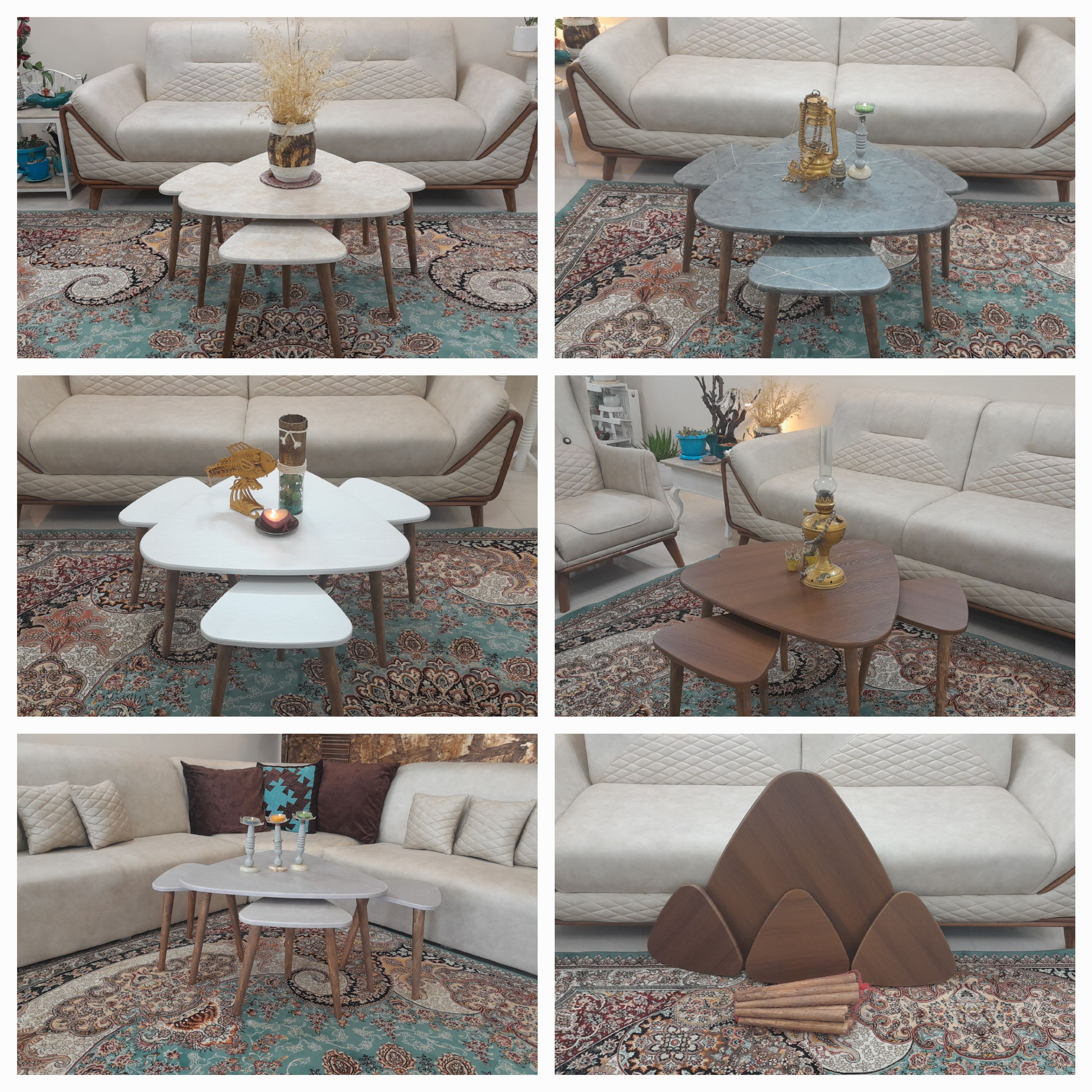 میز جلو مبلی مستطیل 4تکه تنوع رنگبندی هزینه ارسال با مشتری کمترین قیمت  میزجلومبلی میز عسلی میزعسلی میز (پس کرایه)