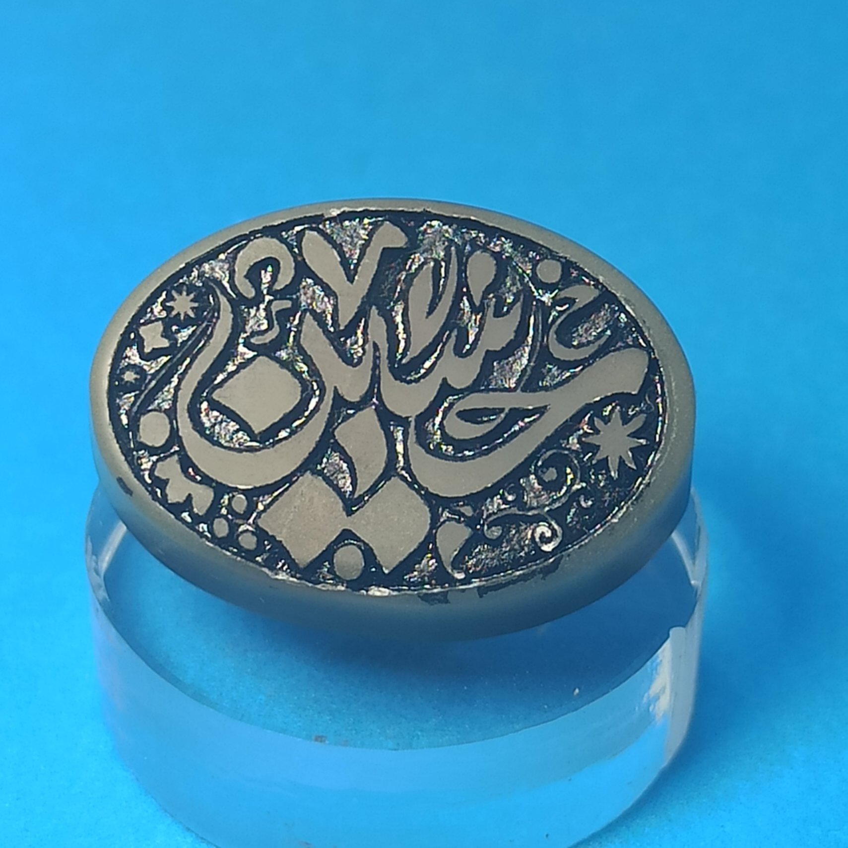 سنگ یشم کد(22) با حکاکی حسین(ع) یشم خطی سنگ ماه تولد یشم فاخر