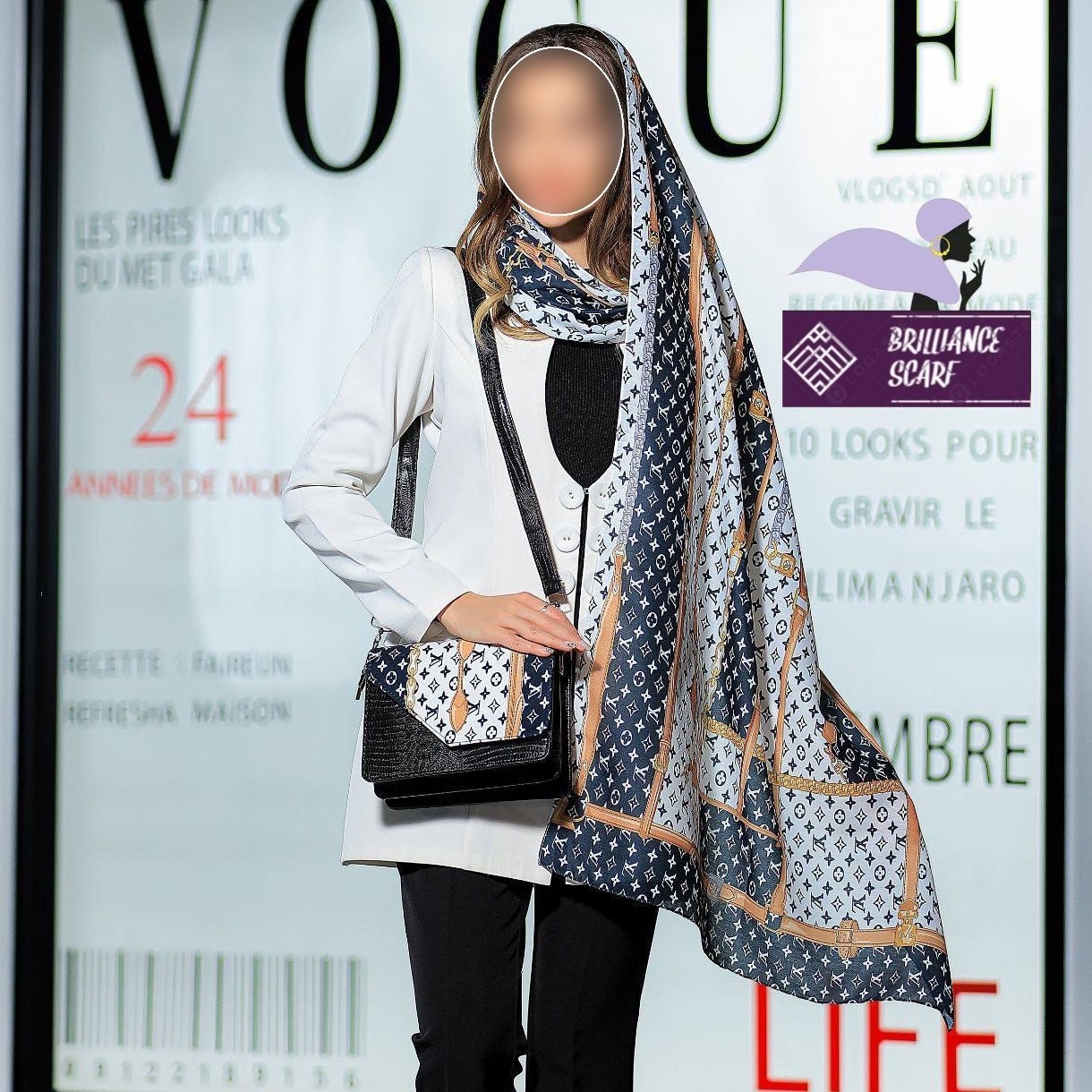 ست شال و کیف مخمل مجلسی کد 07