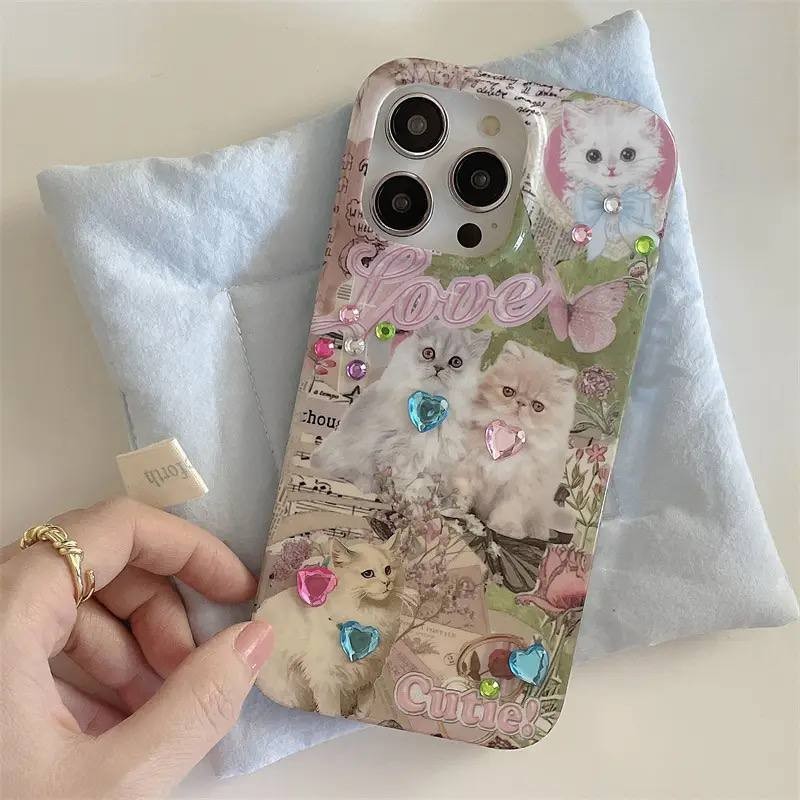 قاب گوشی موبایل آیفون طرح گربه cutie cat love