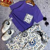 ست اسپرت  خواهر و برادری جنس نخ پنبه لنین درجه یک سایزبندی 45 تا 60 