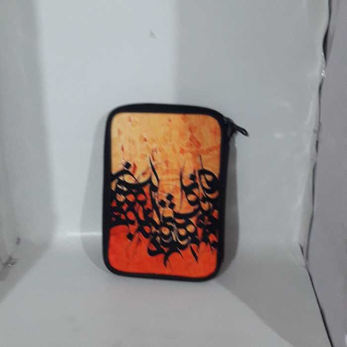 جامدادی پارچه ای مخملی تبلتی طرح کلاسیک زیپ دار