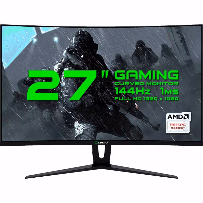 خرید مانیتور گیم مکس 27 اینچ مشکی Monitor Game Max GMX27C144 Black با بهترین قیمت