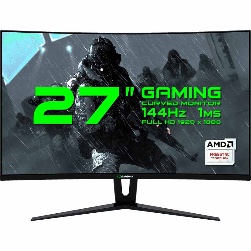 خرید مانیتور گیم مکس 27 اینچ مشکی Monitor Game Max GMX27C144 Black با بهترین قیمت