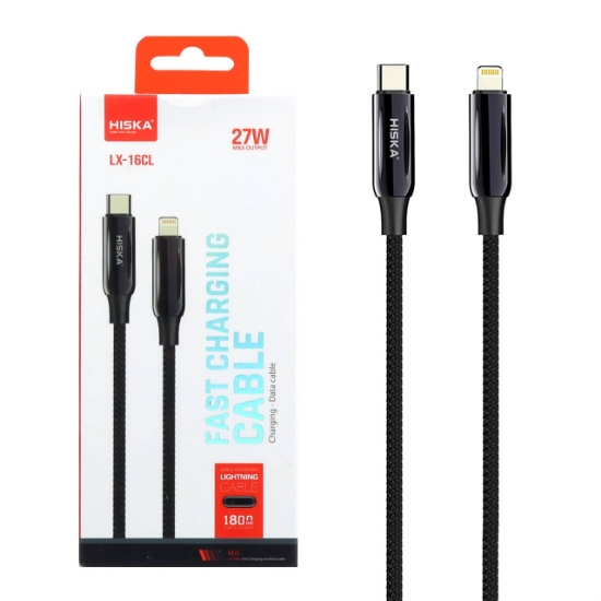 کابل شارژ 1.8 متری فست Type-C to Lightning هیسکا مدل LX-16CL