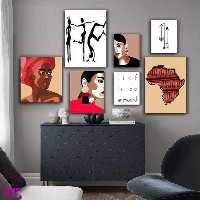 تابلو شاسی بکلیت طرح فرهنگ قاره آفریقا مدل SH-279 مجموعه 7 عددی