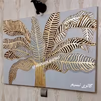 تابلو نقاشی ورق طلا نقش برجسته مدل دکوراتیو