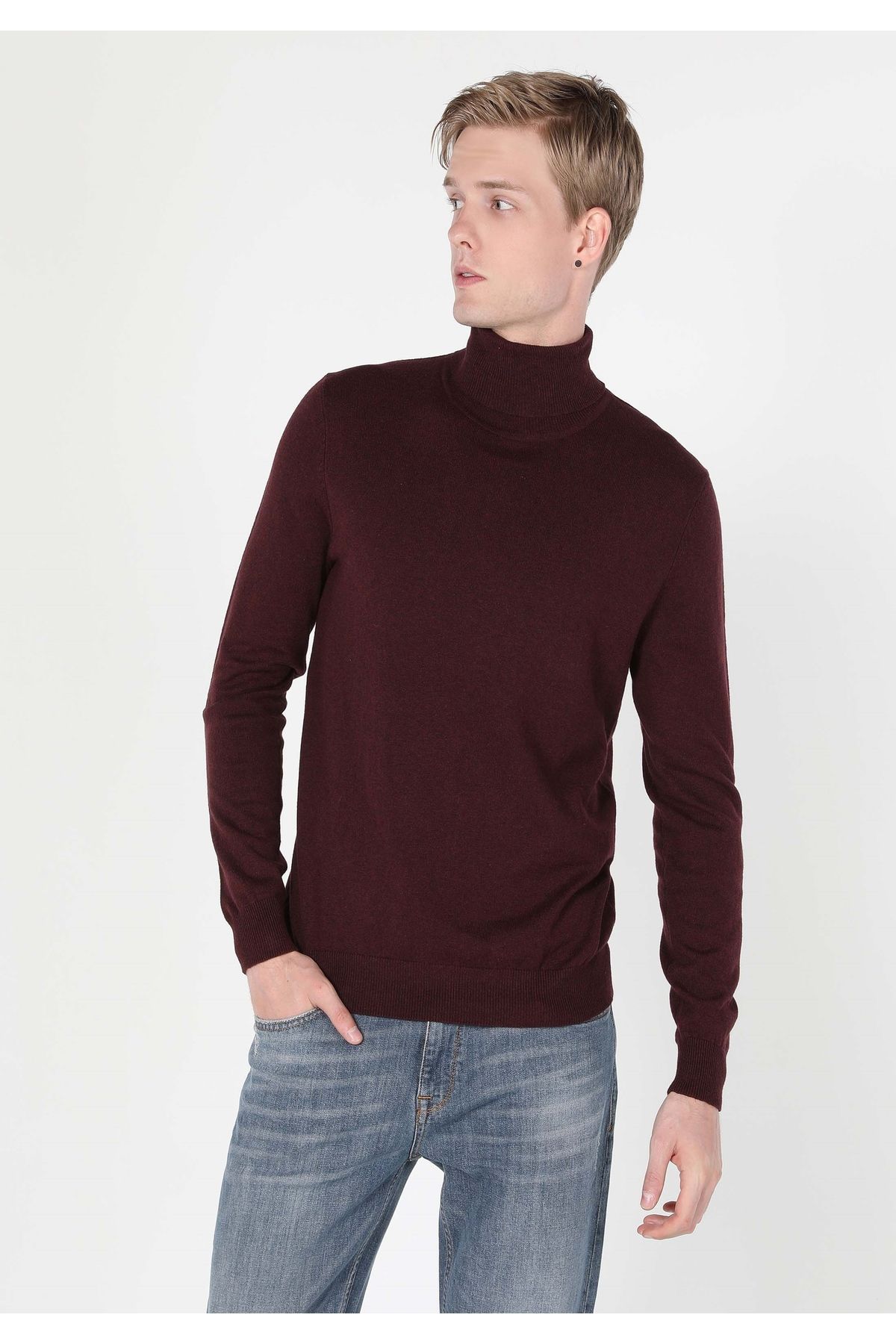 پلیور بنفش مردانه Slim Fit Purple مردانه's Kazakh Colin’s