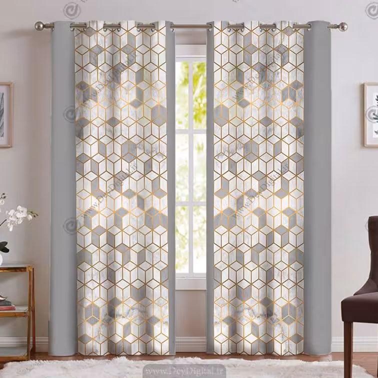 پرده مدرن و لاکچری مدل هندسی PK-4525