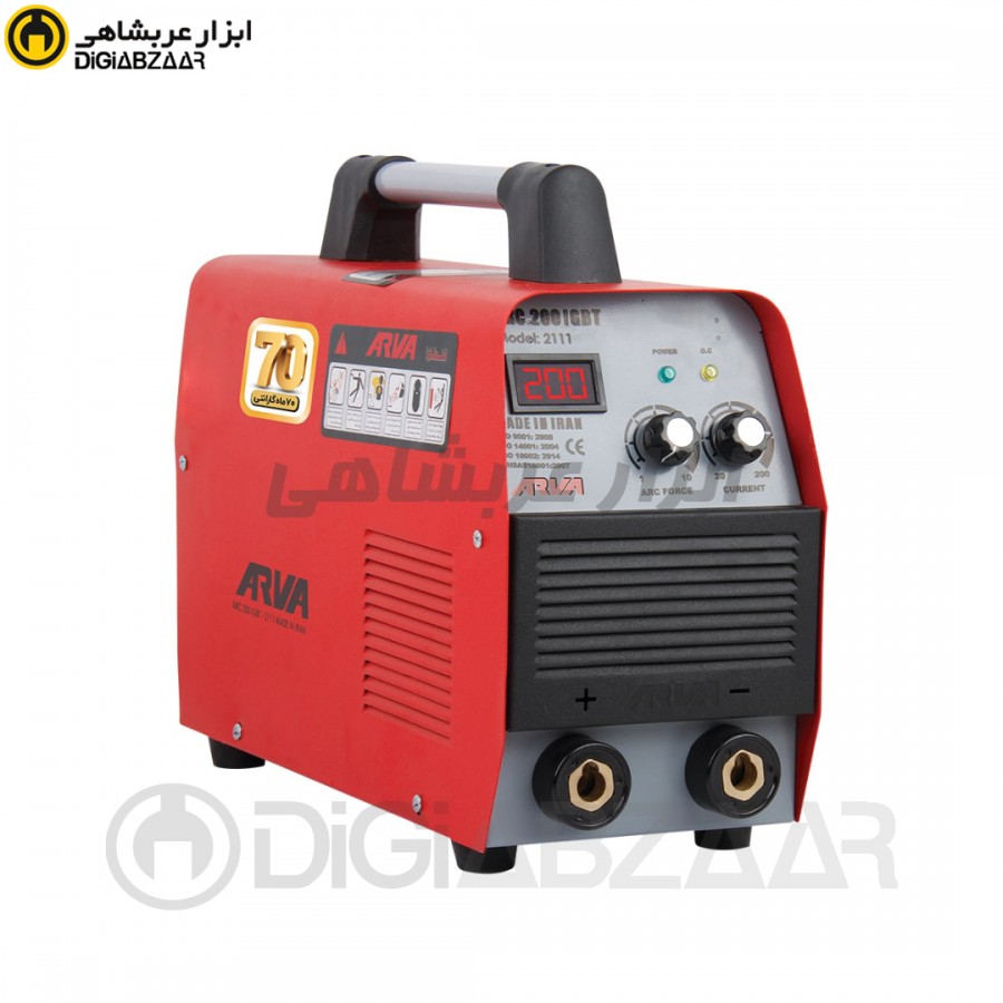 اینورتر جوشکاری 200 آمپر IGBT آروا مدل 2111 بالوازم