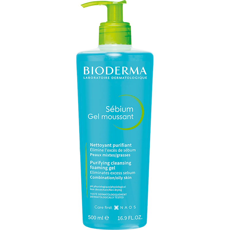 ژل شستشوی پوست چرب و مختلط بایودرما 500میل Bioderma Sebium Gel Moussant 500ml