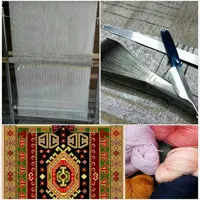  کارگاه قالیبافی و ابزار بافت و مصالح قالیبافی طرح شاکله