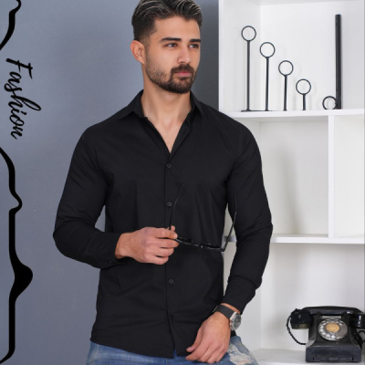پیراهن ساده مردانه رنگ مشکی