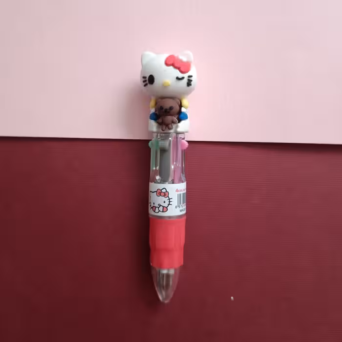 خودکار 4 رنگ فانتزی طرح کیتی