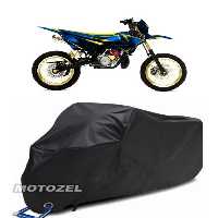 چادر موتورسیکلت مشکی YAMAHA DT 80 قفل سازگار با موتور سیکلت سیاه ضد آب MotoZEL